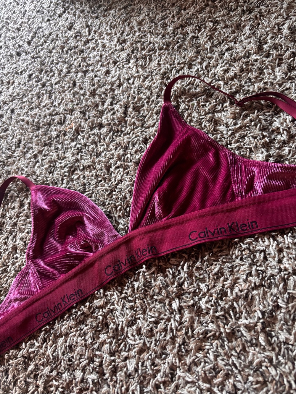 Calvin Klein Deep Wine Ribbed Bralette